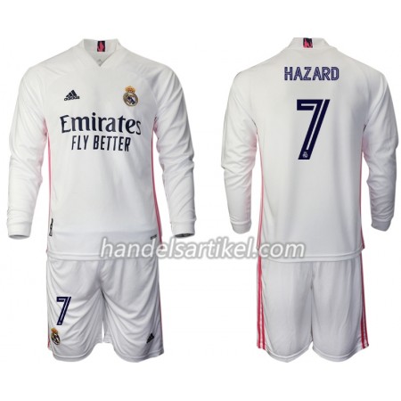 Real Madrid Eden Hazard 7 Kinder Heim Trikotsatz 2020/21 Langarm (+ Kurze Hosen)